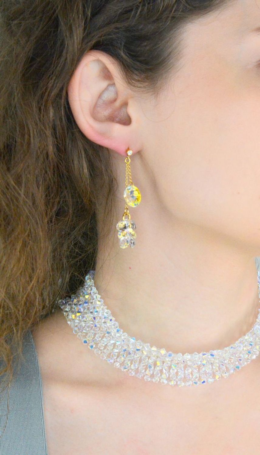 Srebrny naszyjnik damski 925 z kryształkami Swarovski typu choker NR 335-1. Naszyjnik ślubny. Biżuteria ślubna. Błyszczący naszyjnik z kryształkami. Pomysł na prezent.1.jpg